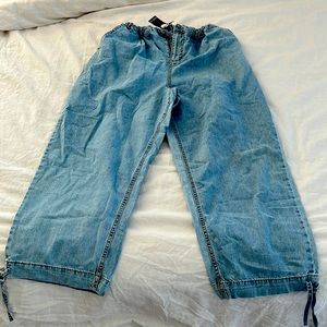 Tie cuff denim jogger